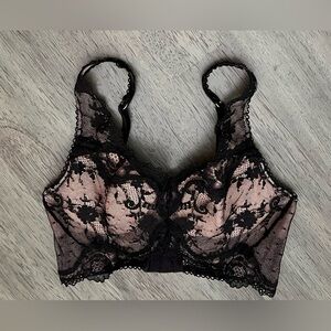 Victoria's Secret Dream Angels Lace & Dot Mesh Long Line Bra